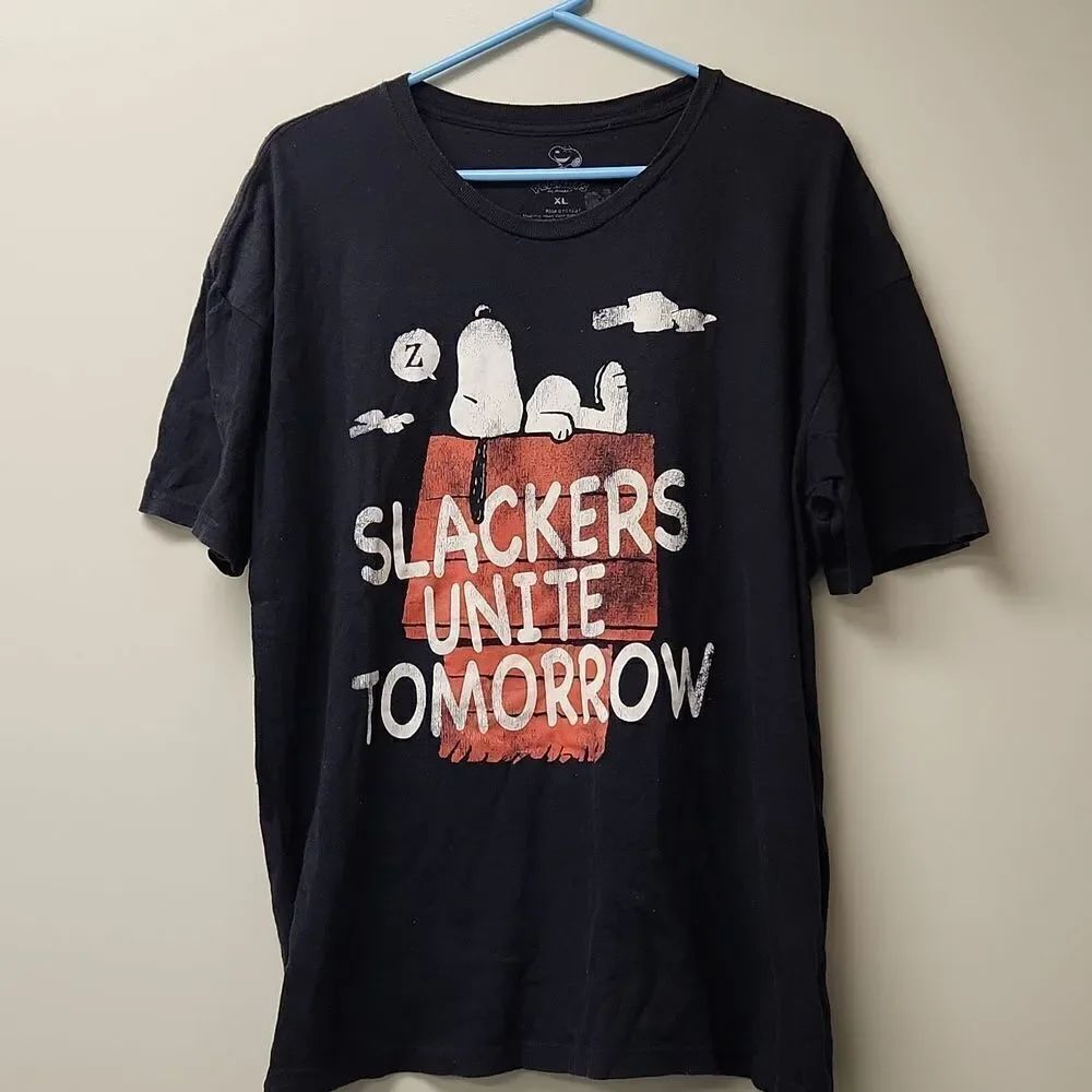 Snoopy Peanuts Slackers Unite Tomorrow T-shirt XL